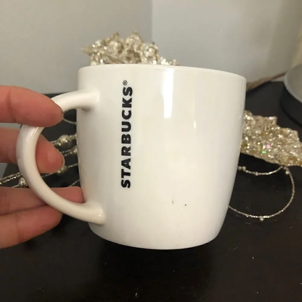 Starbucks White Ceramic Coffee Mug 14 Fl. Oz.